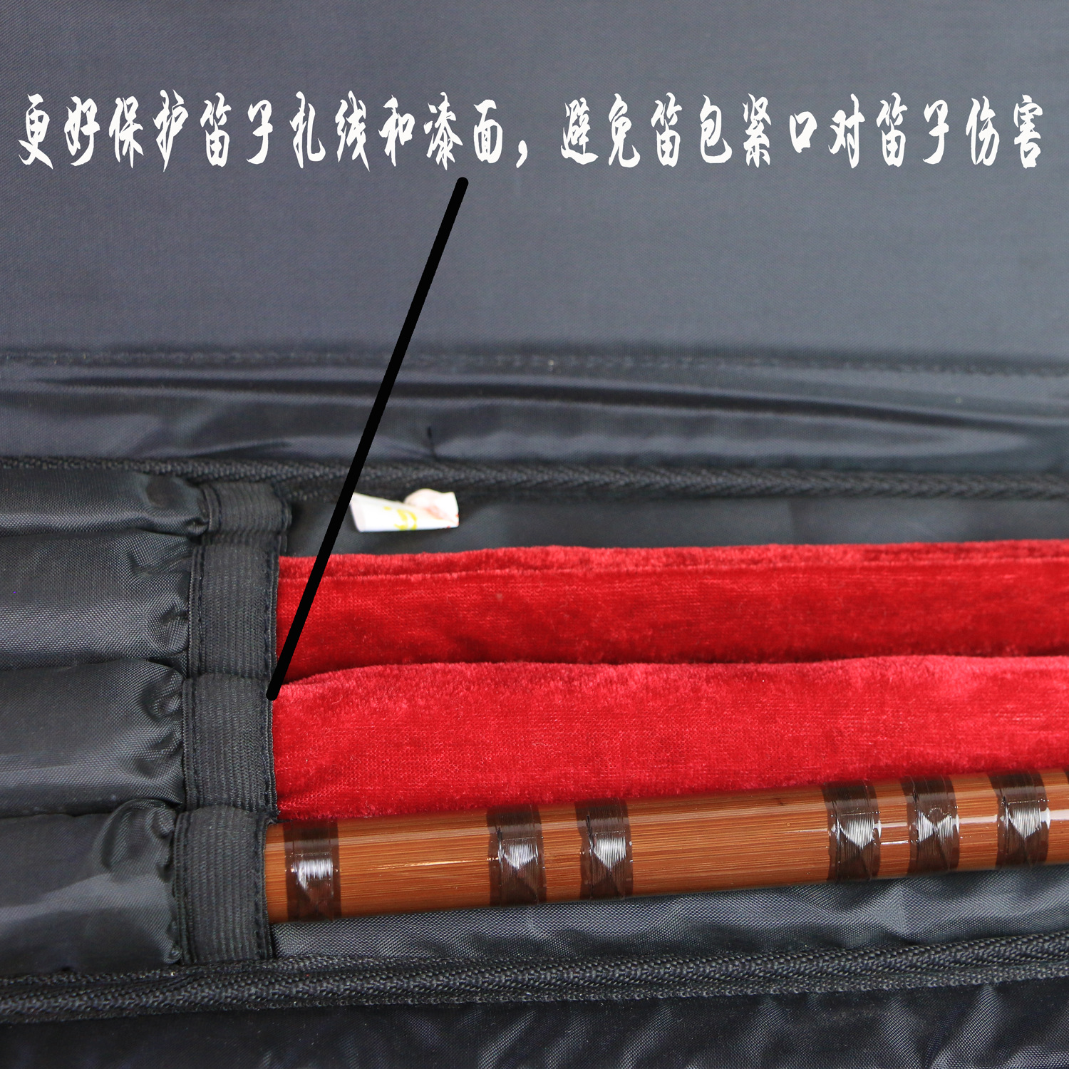 Venta al por mayor de terciopelo dorado flauta protección bolsa cubierta popular cordón bolsa bambú flauta agujero flauta conjunto de embalaje de regalo