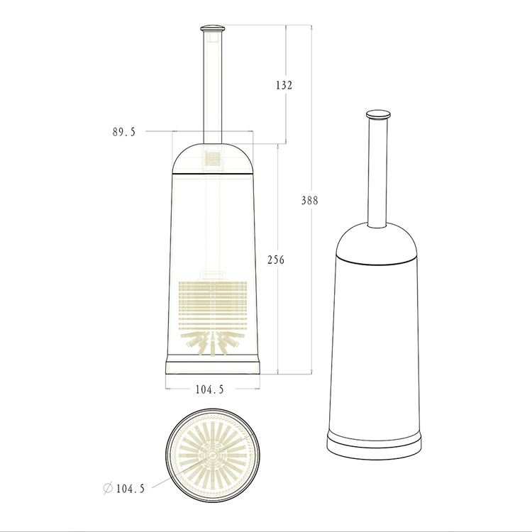 Creative BOSS cepillo de limpieza de plástico con base de mango largo cepillo de inodoro a prueba de salpicaduras cepillo de inodoro