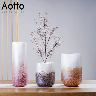 欧格丽水培插花瓶子创意泼墨彩色玻璃花瓶客厅餐桌鲜花摆件工艺品