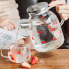 Glossy teapot, strawberry, set