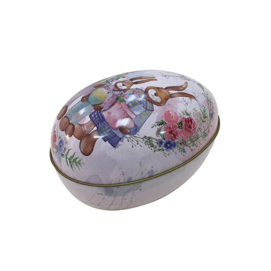 Children's Easter Souvenir Candy Biscuits Large Egg Tin Box Festive Wedding Egg-shaped Storage Tin Can Blind Box