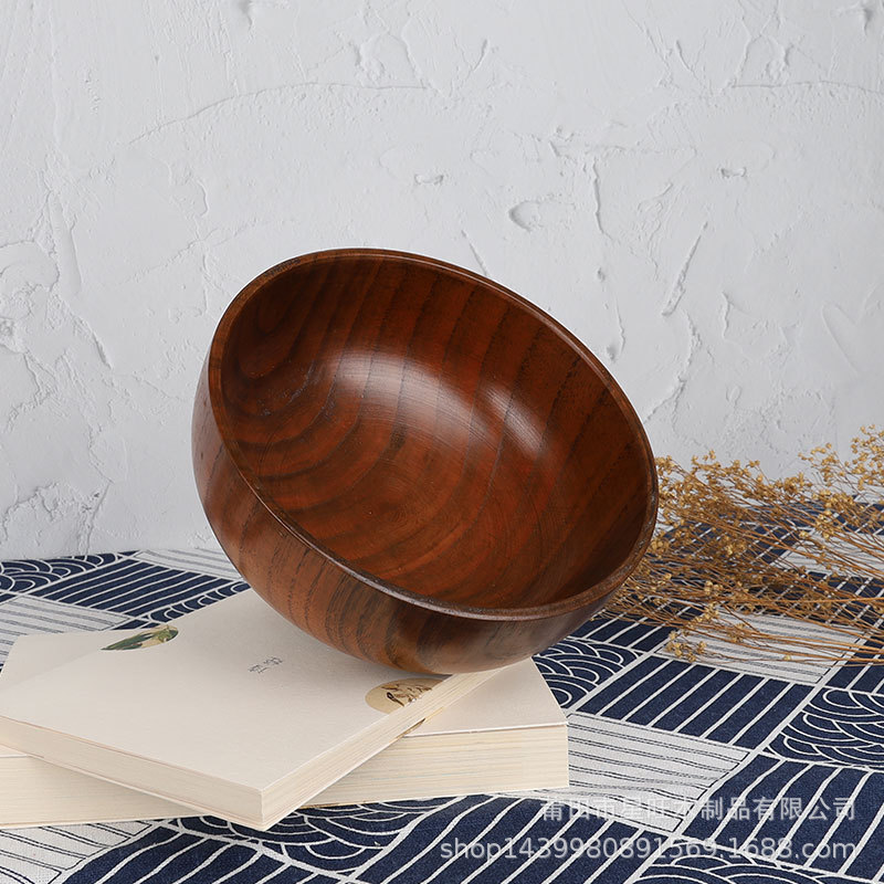 Suministro directo de fábrica de aislamiento de madera de la Jujube agria Gran Tazón productos superiores anti-escaldado ensaladera de madera en stock al por mayor