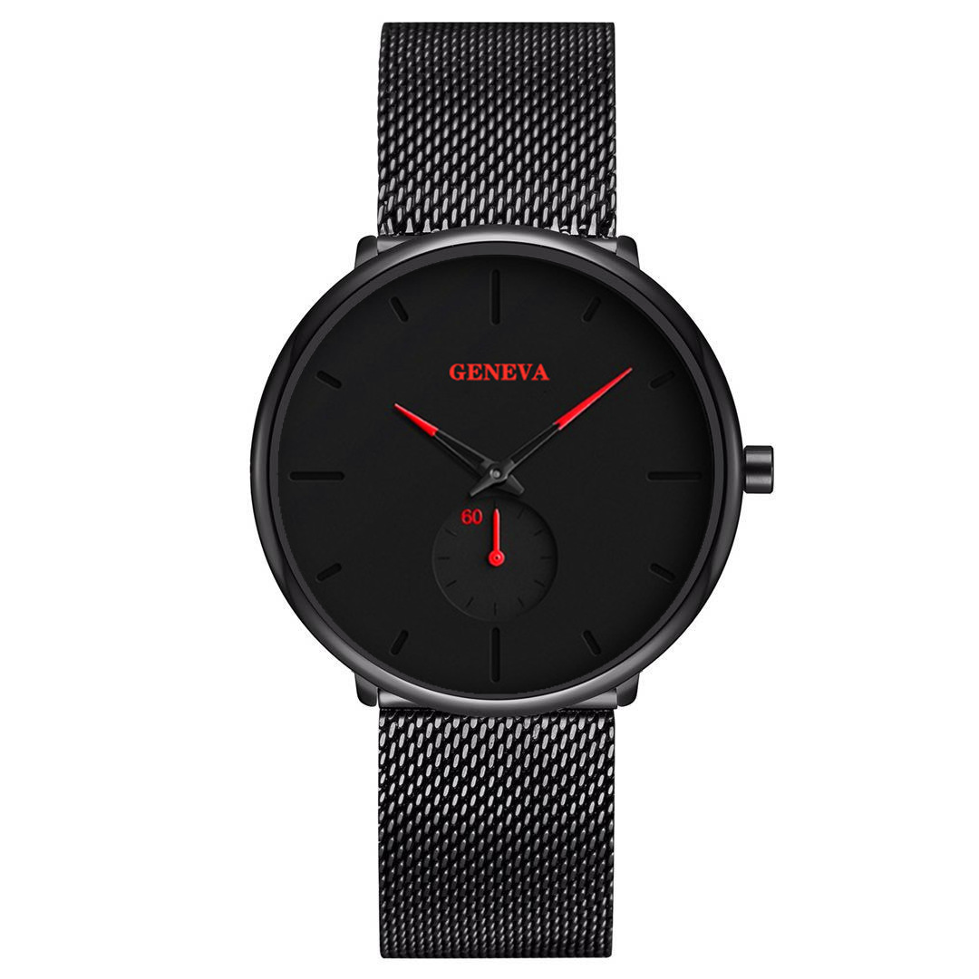 Venta caliente transfronteriza Ginebra reloj de cuarzo para hombres reloj de correa de malla de negocios reloj para hombres estudiante popular de moda simple para hombres y mujeres