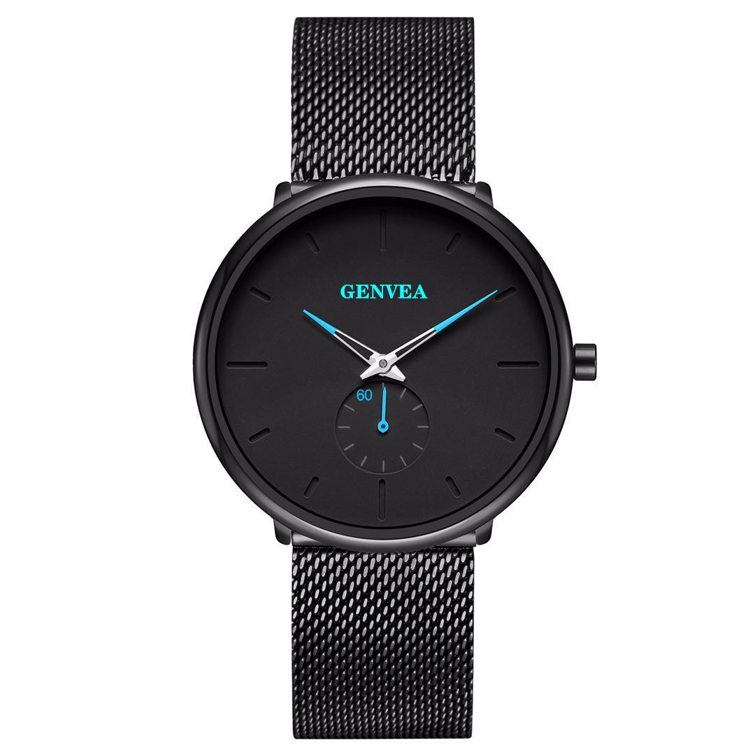 Venta caliente transfronteriza Ginebra reloj de cuarzo para hombres reloj de correa de malla de negocios reloj para hombres estudiante popular de moda simple para hombres y mujeres