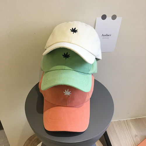 Hats for Women Spring Summer Tree Leaf Duckbill Hat Korean Style Trendy Versatile Japanese Ins Face Slimming Fashion Blogger Sun Hat