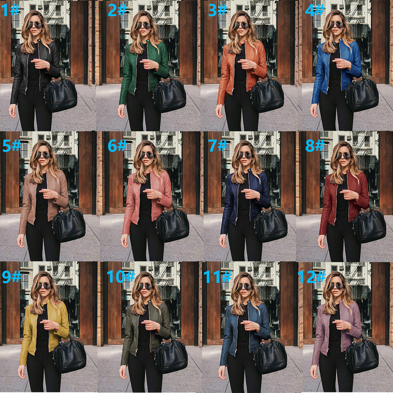 eBay Amazon Explosions wish New Hot Autumn and Winter Women's Fashion Leather PU Suit Jacket 6036