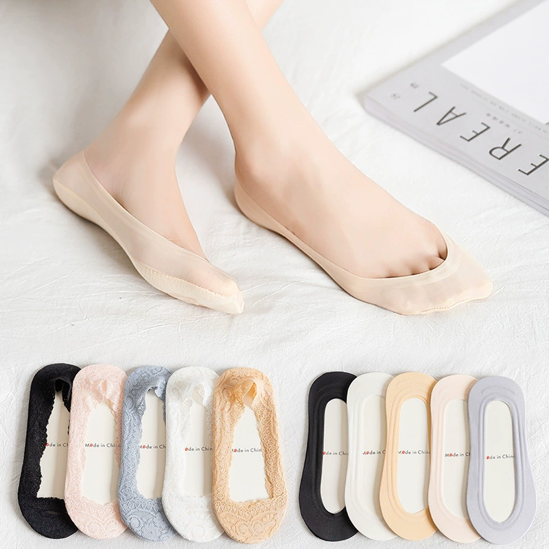 Silk ultra thin summer non-slip cute invisible socks