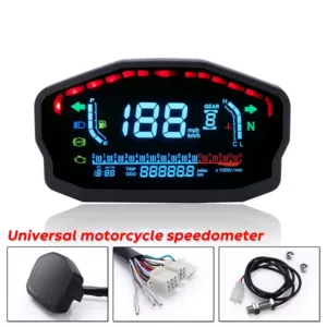Motosiklet LCD sürətölçən, taxometr, su/yanacaq göstəricisi, tək/iki/dörd silindrli üçün