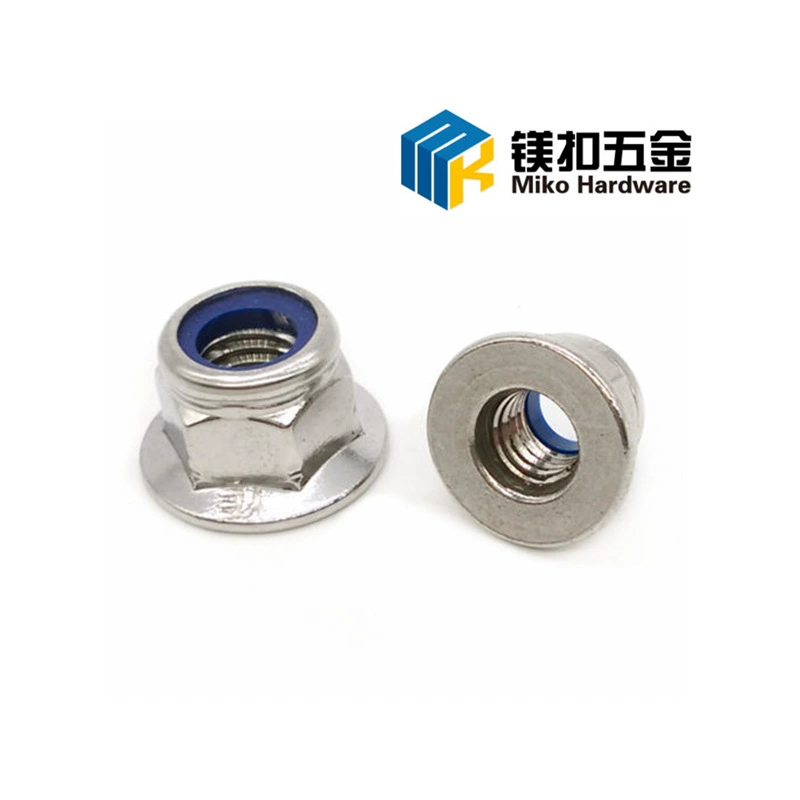Поставка 304 нержавеющей стали фланец Контргайка DIN6926 нейлон замок шестигранник фланец гайка