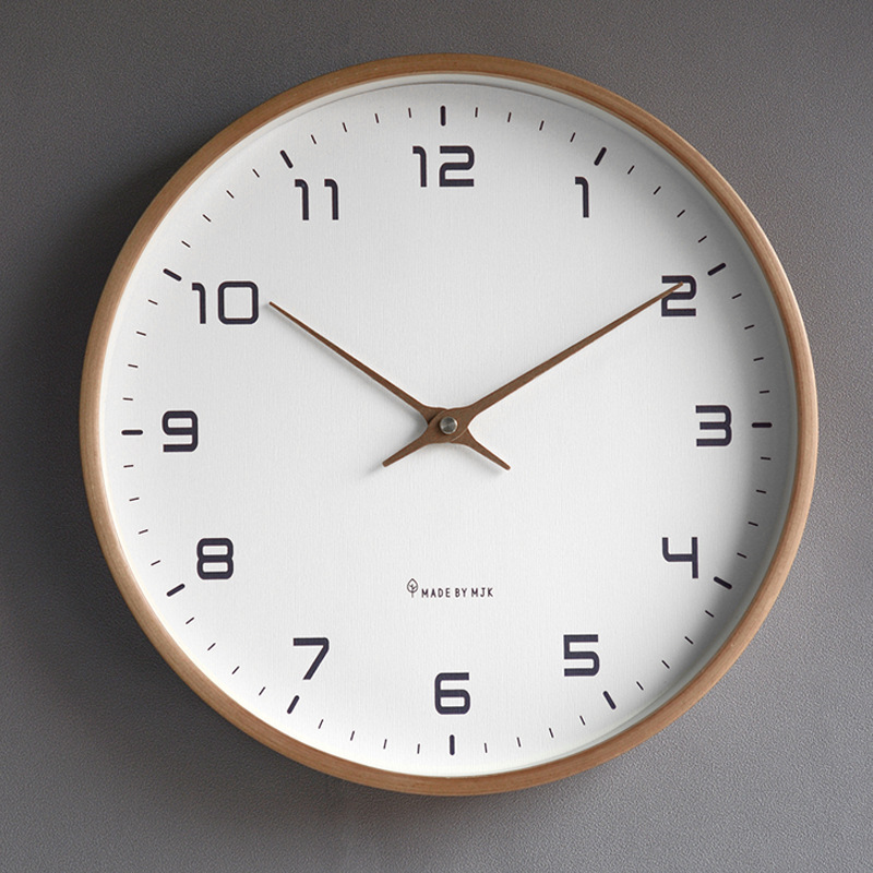 Nordic Solid Wood Simple Wall Clock Living Room Home Clock Decoration Silent Watch Fashion Japanese Modern Light Luxury Creative Clock