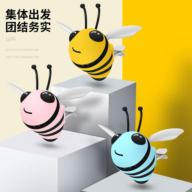 Perfume de dibujos animados coche abeja salida de aire perfume coche aire acondicionado aromaterapia decoración del coche bálsamo interior