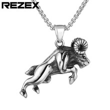 P0500-NK05 外贸饰品批发 个性复古牛头古希腊牛神男士钛钢吊坠