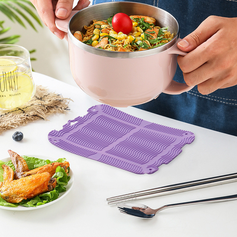 In stock multi-functional dining table garbage box 6-color deformation silicone pad practical insulation pad creative Daily necessities