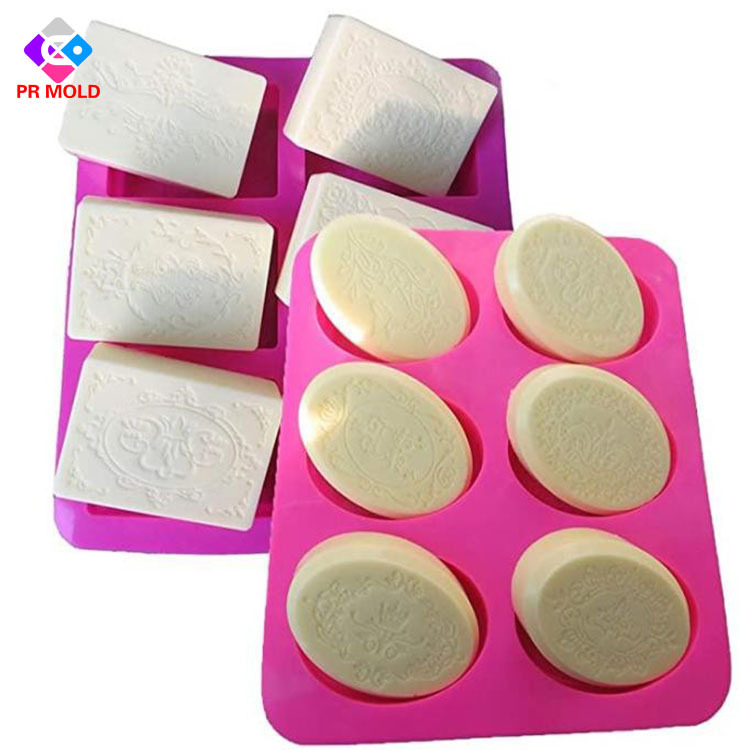 Six-piece six-hole oval embossed lace flower soap mold lace pattern mold handmade soap silicone mold
