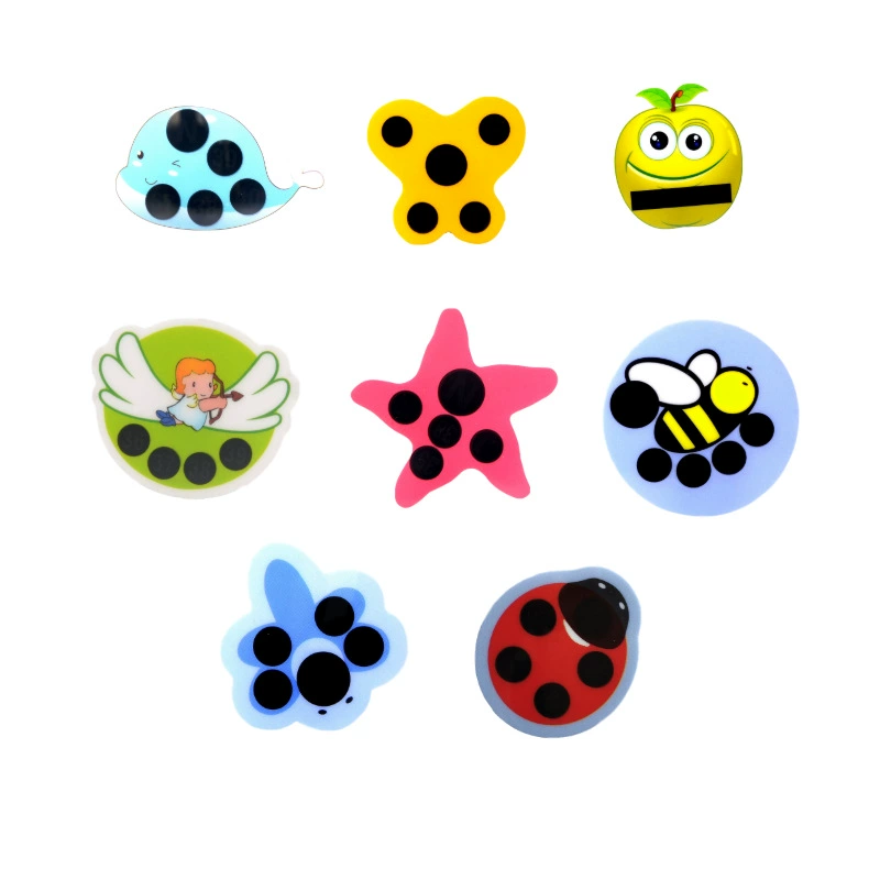 Чувствительная к температуре наклейка с термометром на лбу, меняющая цвет, мультяшная наклейка с тестом температуры лба, жидкокристаллическая наклейка с изменяющей цвет температурой лба