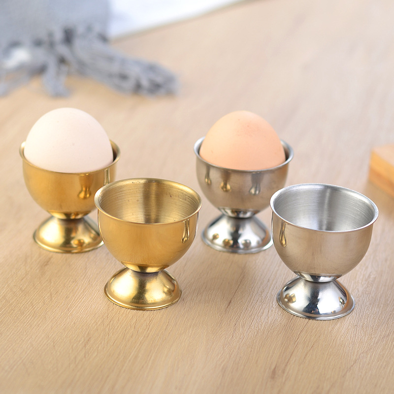 Soporte para huevos de acero inoxidable creativo tipo copa para huevos utensilio de mesa multifunción