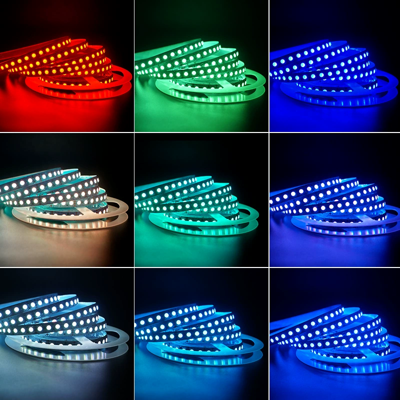Неоновая светодиодная лента 5050 RGB, 24 В, 8 мм, плотные варианты до 120 LED/м, рулон 5 м