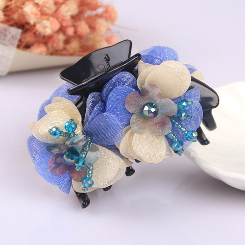 Hair clip plate hair grab clip flower fabric hair accessories shark clip head flower jewelry hot selling accessories hair clip headband clip