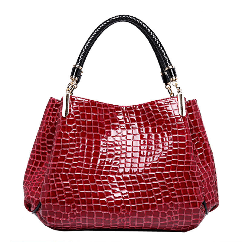 Bolso de Mujer, Invierno 2024, Nuevo Modelo, Patrón de Cocodrilo, Piel Sintética, Estilo Europeo y Americano, Bolso de Mano para Mujer de Mediana Edad, Bolso Grande de Hombro, Venta al por Mayor