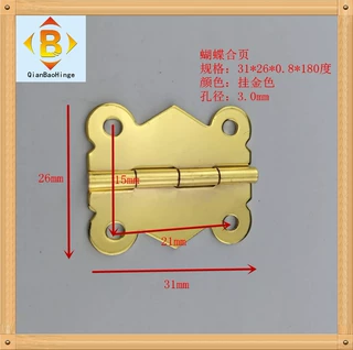 供应31*26*90°180°平开合页木盒百叶铰包装盒后扣合叶 蝴蝶合页