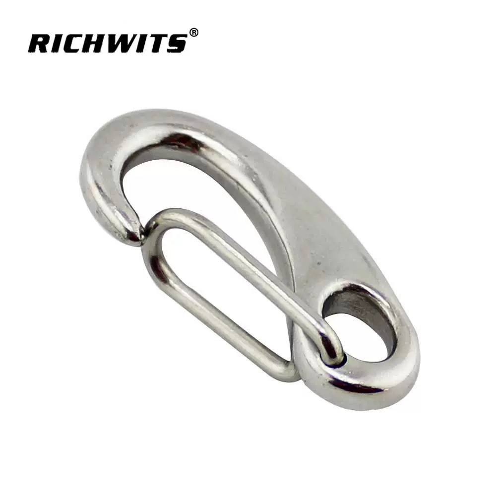 RICHWITS 不锈钢弹簧钩 蛋形钩 月眉钩 蛋扣 钥匙扣 狗扣