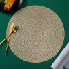 PVC coating hollow wheat ears meal cushion bumper harvest festival heat insulation home decoration round coaster simplicity braid table cushion