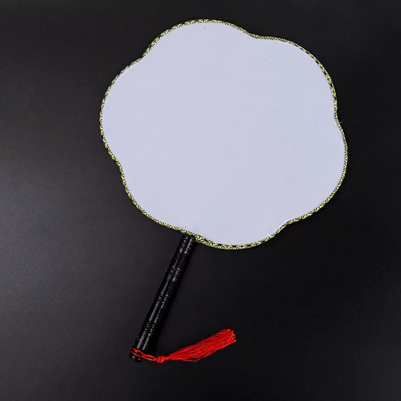 仿真丝木手柄梅花宫扇古风扇子团扇女式汉服宫扇工笔绘画diy