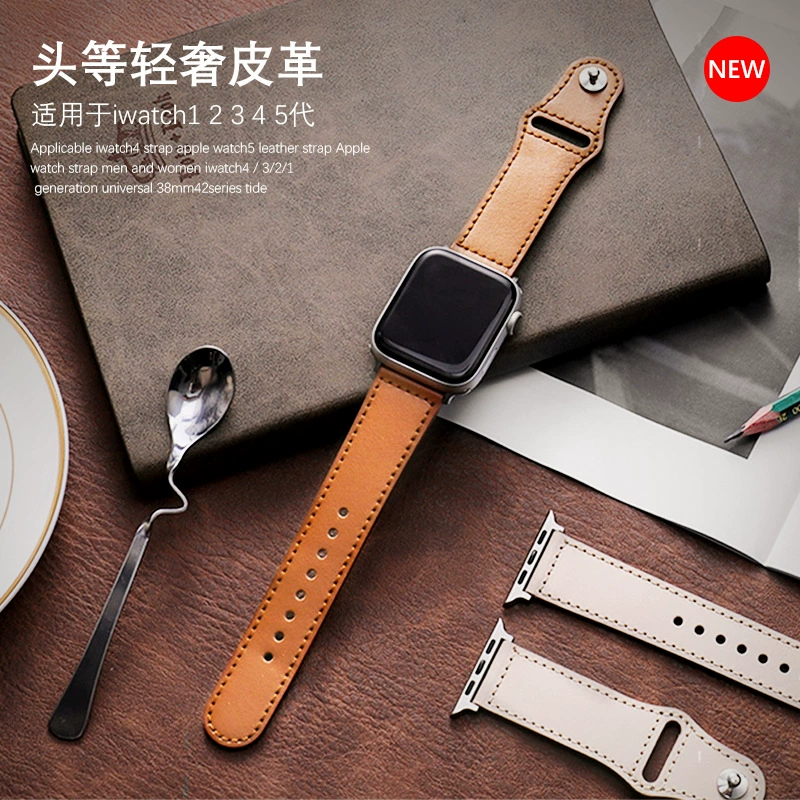 Ретро-браслет для Apple Watch совместимый с кожаным ремешком iWatch, пряжка