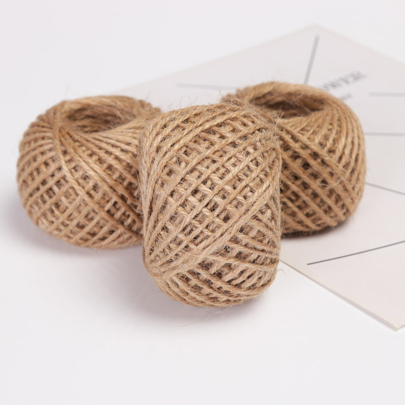 Fábrica al por mayor vintage color primario cuerda de cáñamo de tres hilos DIY accesorios de cinta hechos a mano cuerda flor material de embalaje