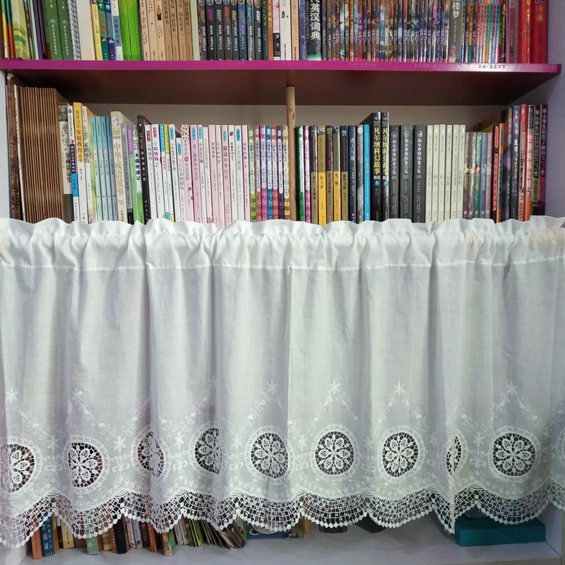 Cotton Embroidered Curtain, Short Curtain, Partition Curtain, Cabinet Door Curtain, Hollow Half Curtain B73 Cotton Embroidered Curtain, Short Curtain, Partition Curtain, Cabinet Door Curtain, Hollow Half Curtain B73