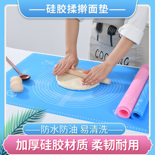 A2874 Large Silicone Mat with Scale Silicone Kneading Mat Kitchen and Dough Mat Insulated Mat Baking Tools