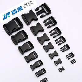 厂家现货直销腰包塑料插扣背包安全黑色卡扣束腰三角插口POM材料