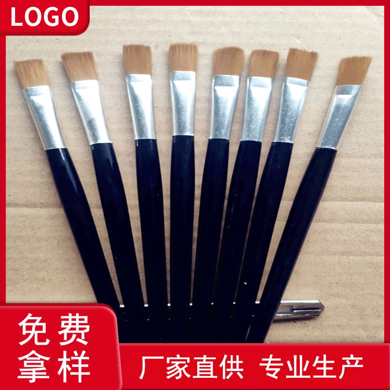 Высококачественные кисти для студентов, художественные кисти из шерсти, нейлоновые кисти для масляной живописи, одиночные плоские кисти для каллиграфии и рисования