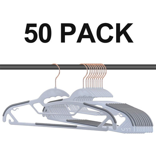 Wet and dry plastic non-slip multi-functional trouser rack, seamless windproof clothes hanger, trouser rack, clothes drying rack, rose gold