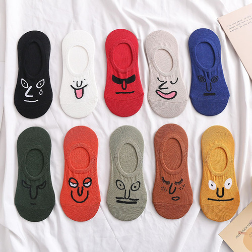Women's Japanese invisible boat socks cotton solid color expression shallow short socks women's low-cut socks summer thin