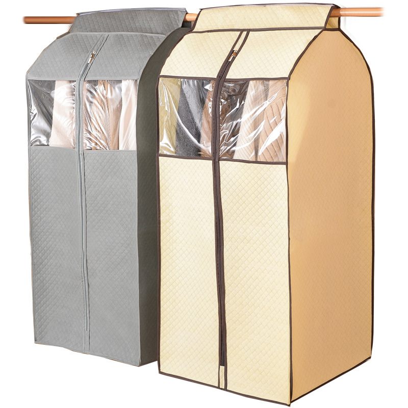 Bolsa de polvo tridimensional cubierta de ropa bolsa de ropa traje doméstico bolsa de almacenamiento transparente abajo chaqueta cubierta de polvo capa colgante bolsa