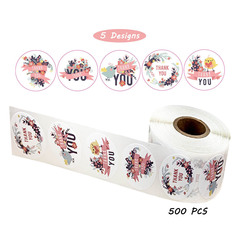 Wholesale roll thank you seal envelope decorative sticker label