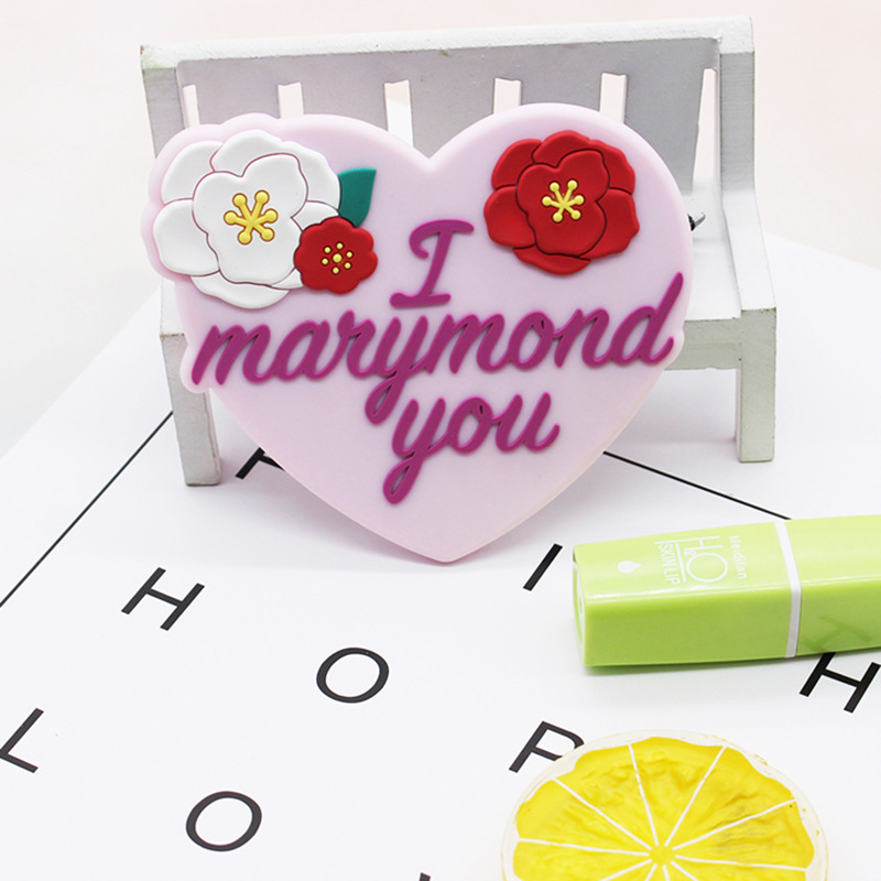 Espejo de silicona de dibujos animados creativo Corea del Sur espejo de maquillaje PVC pegamento flexible portátil pequeño espejo redondo regalo