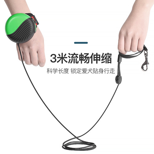 Manufacturer's Cross-border Pet Leash 3-meter Automatic Retractable Watch-style Leash for Small, Medium, and Large Dogs