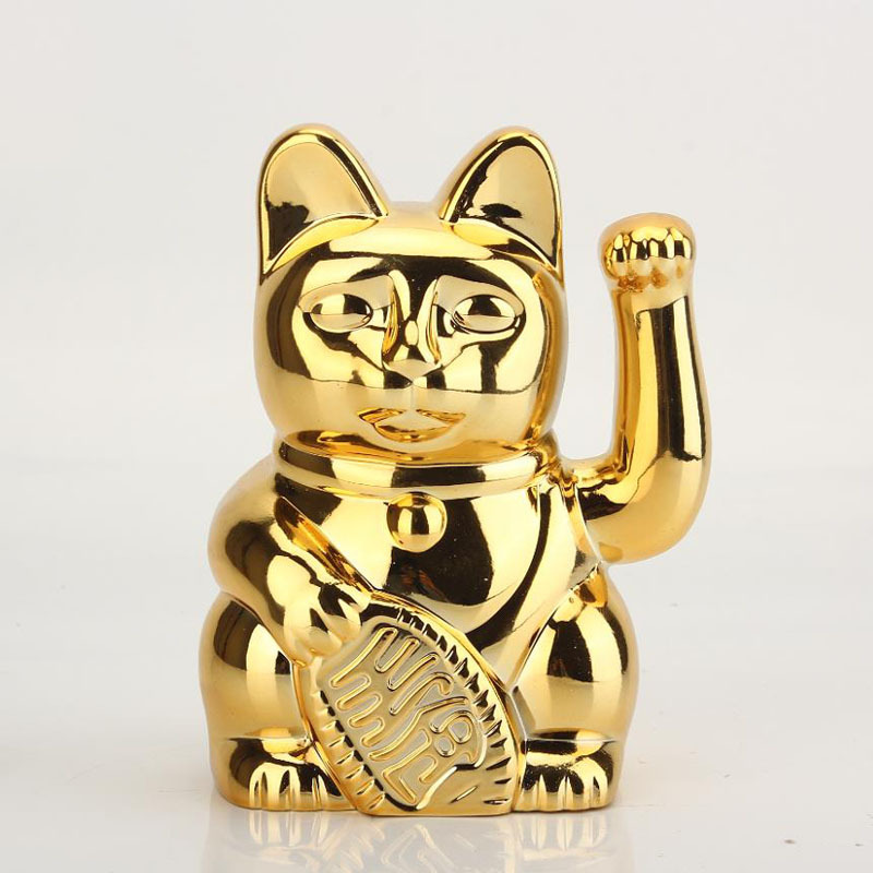 Lucky Cat Francés Nordic Amarillo Rosa Azul Dibujos animados Lucky Cat Adornos Modelo creativo Habitación Regalo de decoración suave