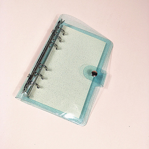 Multi-color glitter transparent PVC loose-leaf shell, literary and fresh A5A6A7 six-hole loose-leaf book, travel notebook