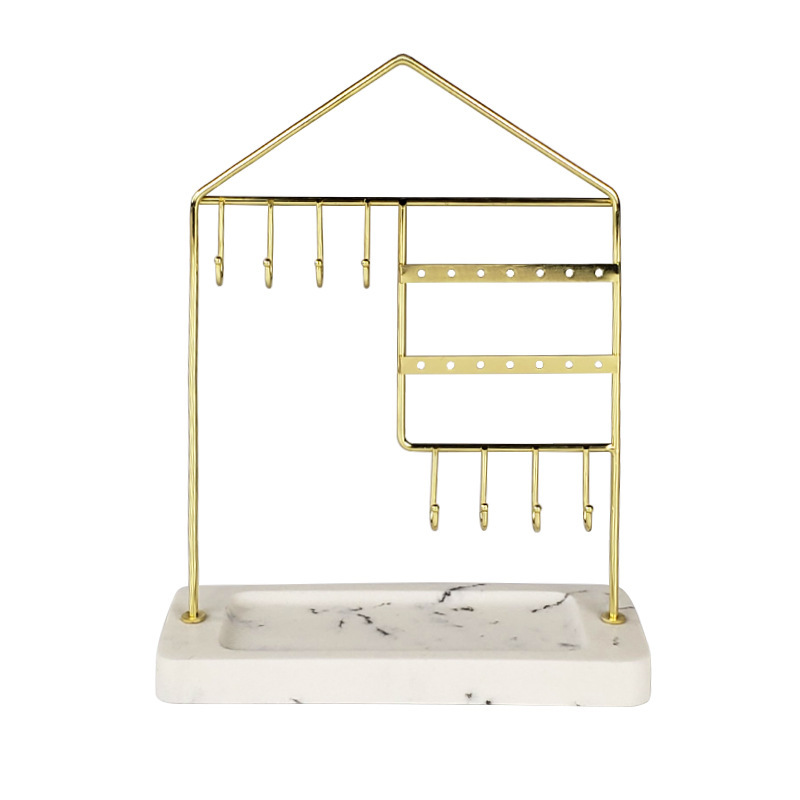 Estilo nórdico ins resina joyería almacenamiento rack joyería pulsera reloj collar escritorio display rack metal joyería rack image 6