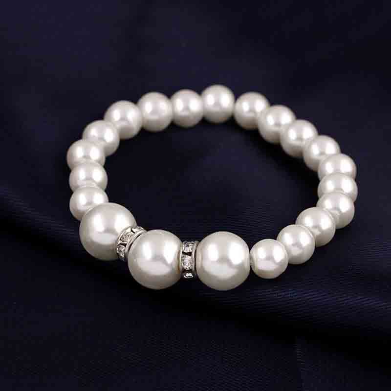 Beaded Bracelet Artificial Pearl Bracelet 8mm Beads Bracelet Jewelry Low Price Wholesale 2 Yuan Store Elastic Bracelet