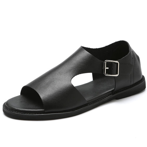 Roman sandals for men, spring and youth, genuine leather cowhide, casual style, trendy soft soles, breathable and comfortable