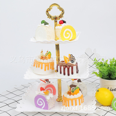 Cross border European style Fruit plate three layers Snack stand Shelf Plastic Amazon On behalf of products marry Decoration Dried fruit tray