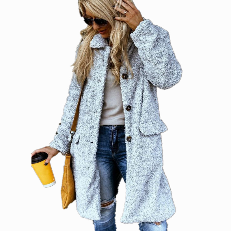 Abrigo de Lana de Alpaca para Mujer Cuello Alto para Otoño e Invierno