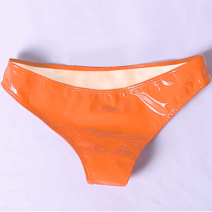 Sexy brillante PU anti-exposición pantalones de cuero de las mujeres ropa interior de cuero brillante de las mujeres pole dance discoteca rendimiento triángulo ropa interior cadera