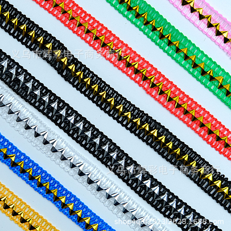 现货 1cm金三角花边服装花边辅料装饰边 金银边织带波浪边 120米