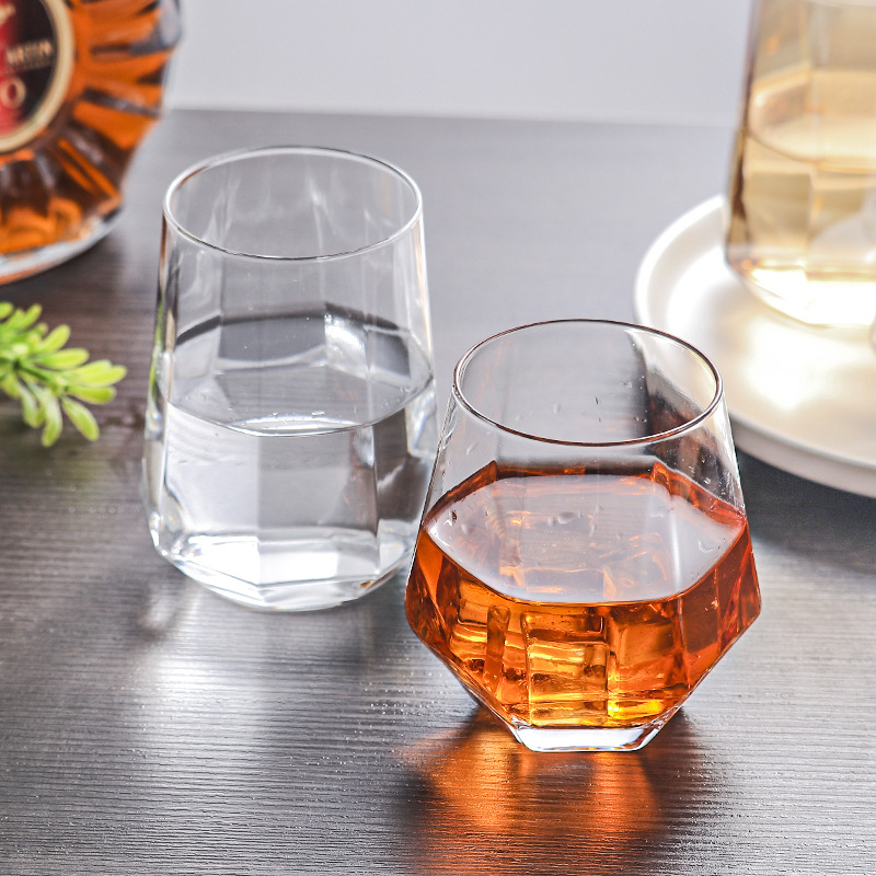 Lu Jing creativo borde de oro hexagonal copa de vino copa de whisky taza octogonal copa de vino extranjero copa de cóctel de jugo