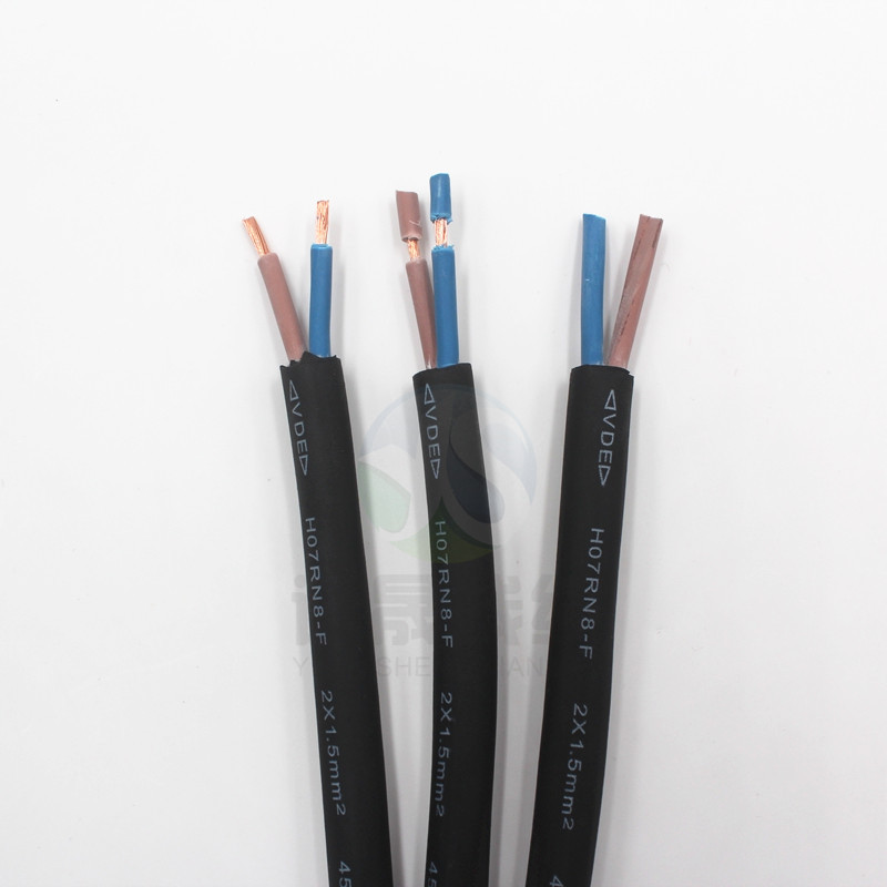 户外重型机械连接线 HO7RN8-F2*1.0防水耐温橡胶线 正品VDE认证